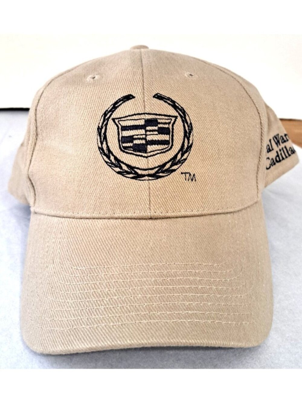 Val Ward Cadillac Dealership Men's OSFA Tan Embroidered Baseball Hat